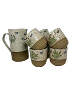 Conjunto com 6 copos e 1 jarra - borboletas