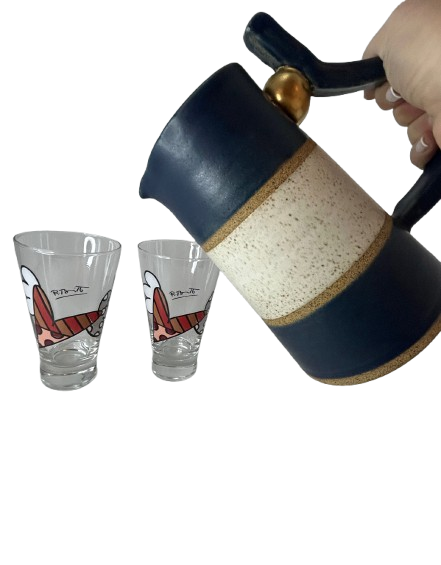 Jarra Azul, areia e dourada