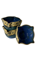 Conjunto 3 Bowls com Flores Azuis