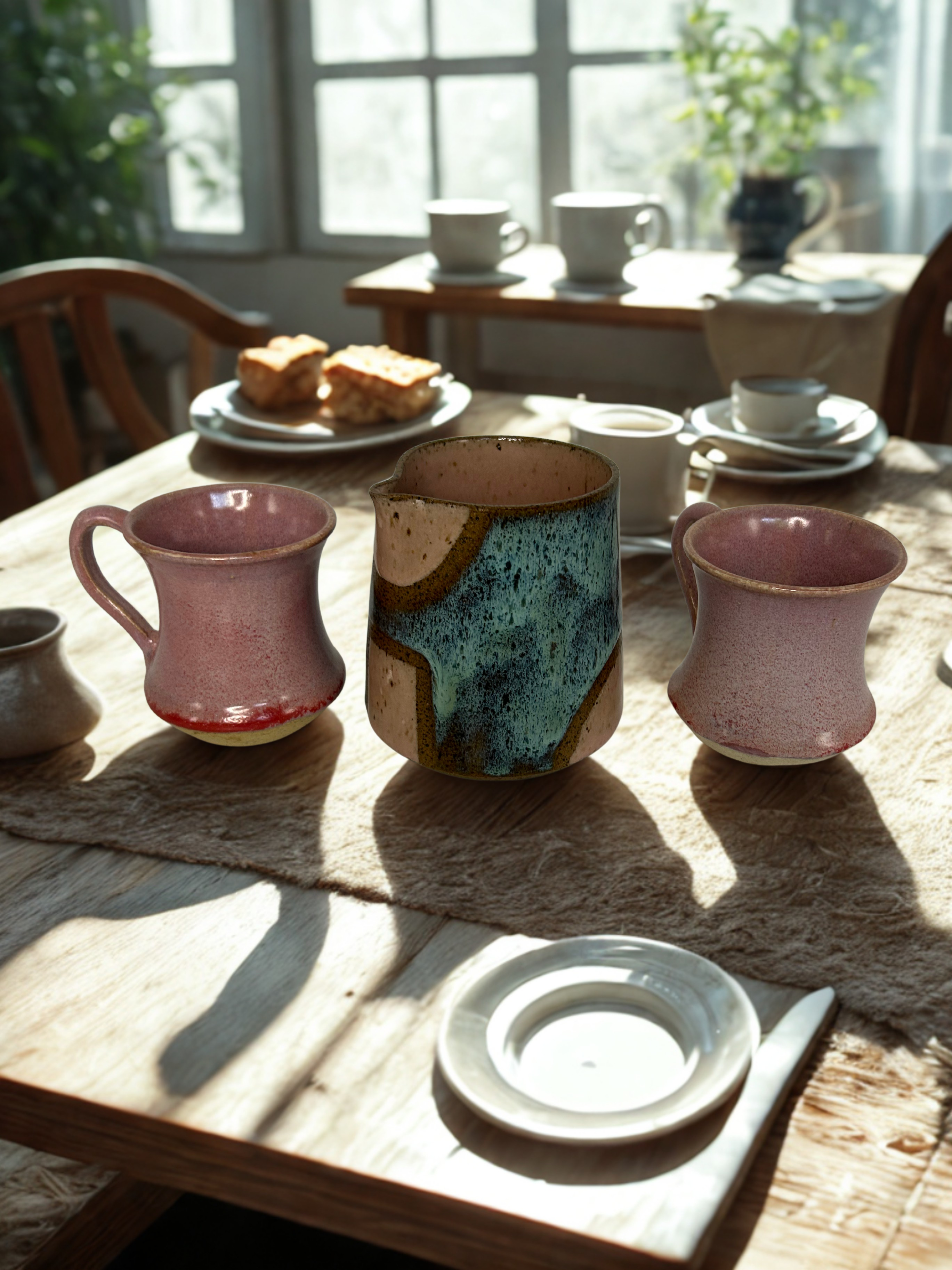 Dupla de Caneca Rosa & Leiteira