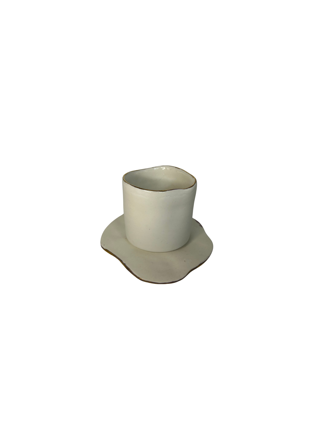 Conjunto de 6 Copos Irregulares para Café com Pires
