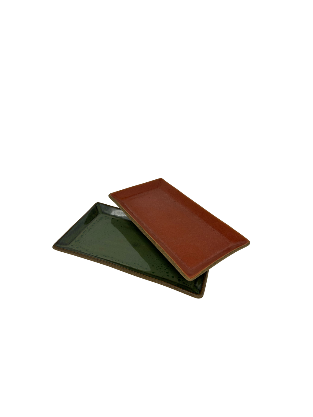 Conjunto de 2 Travessas Bolo Inglês Verde e Vermelha