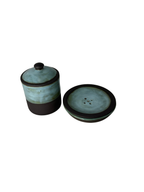 Kit Banheiro 2 Peças Azul com Preto