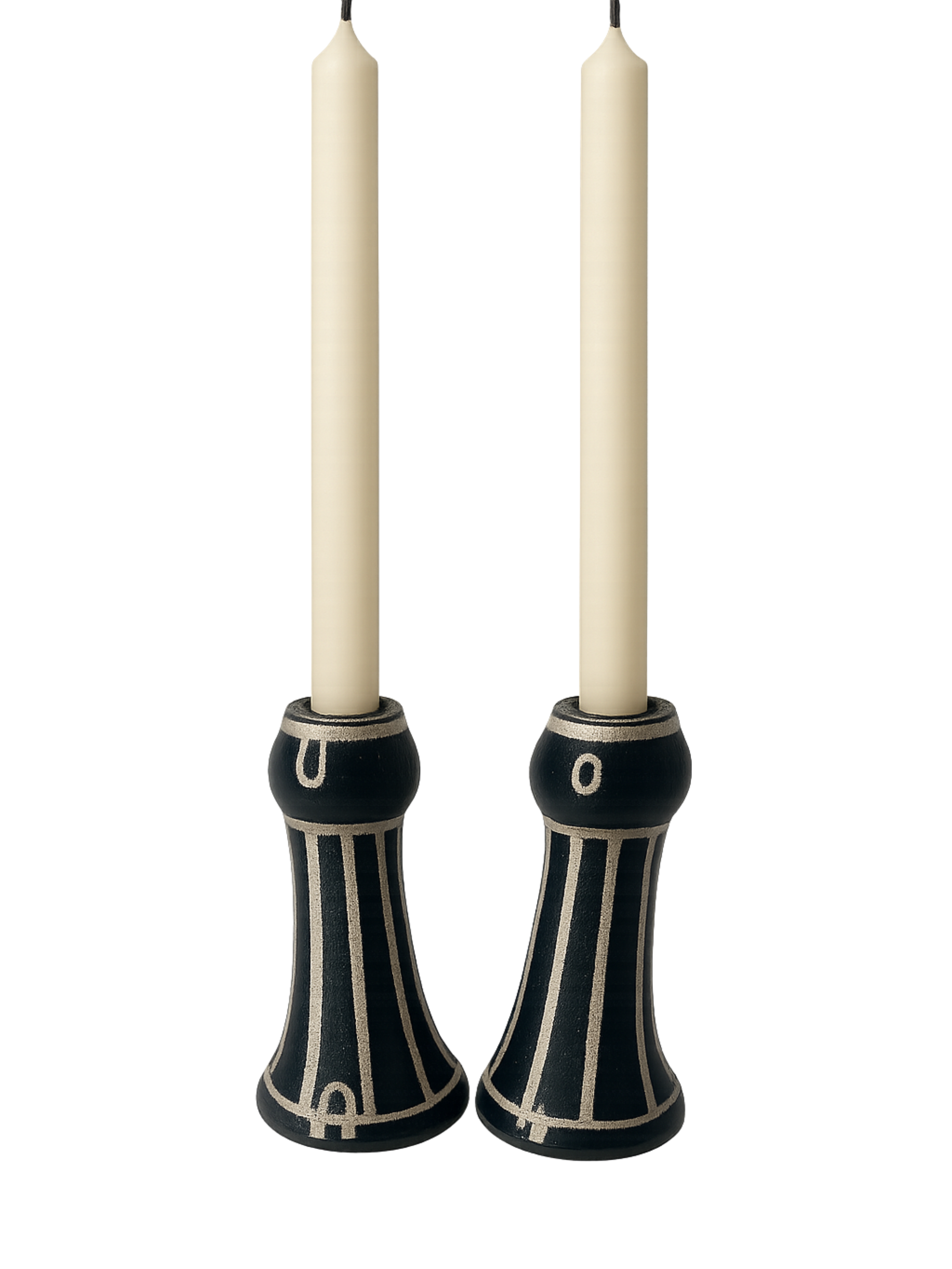 Vela Castiçal Listrado Verde