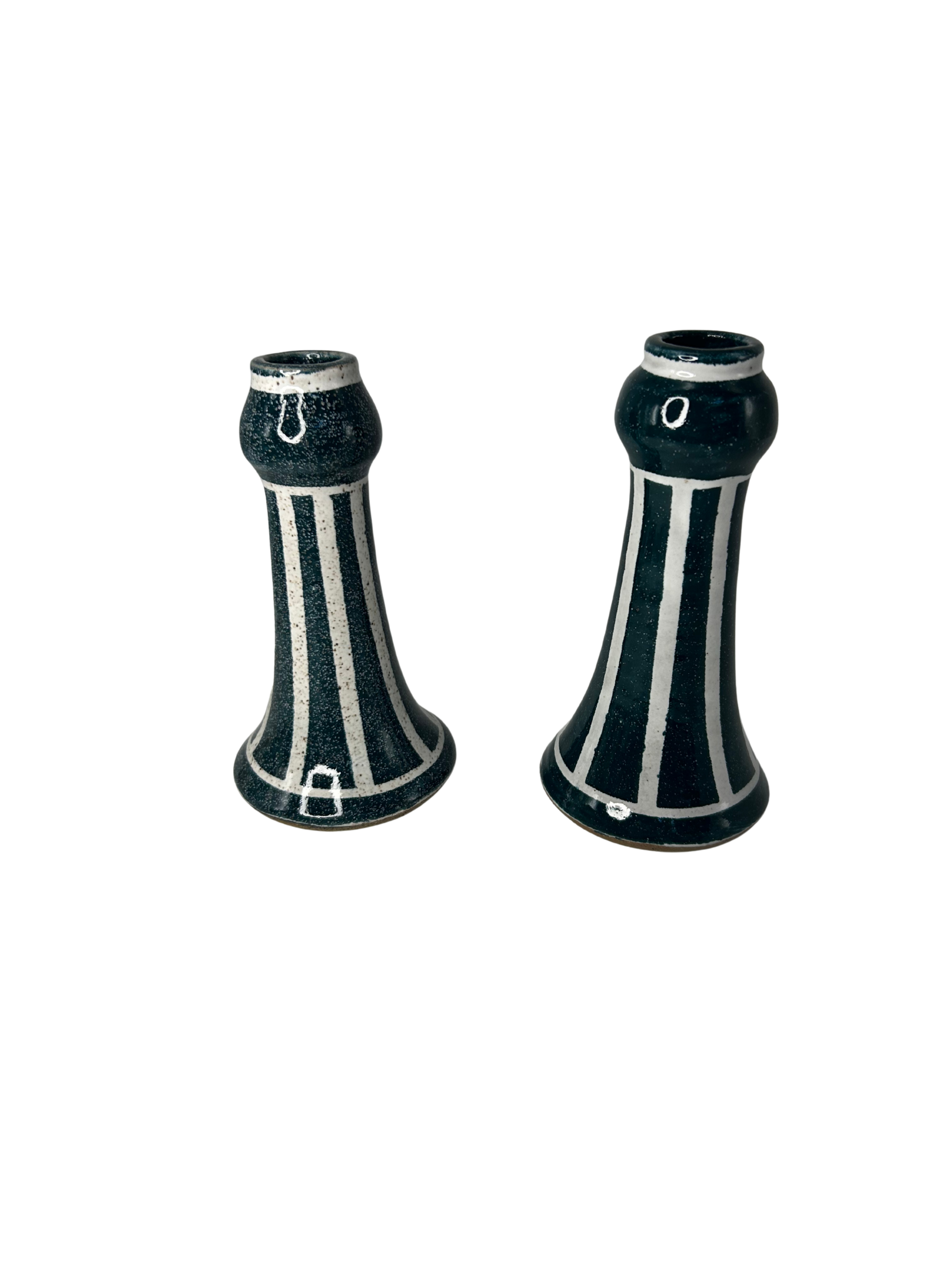 Vela Castiçal Listrado Verde