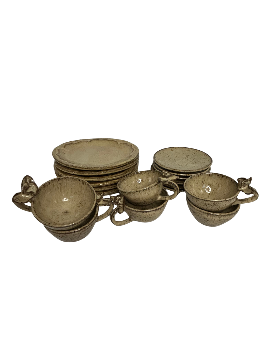 Jogo de Xicara de Café Flor Alto Relevo